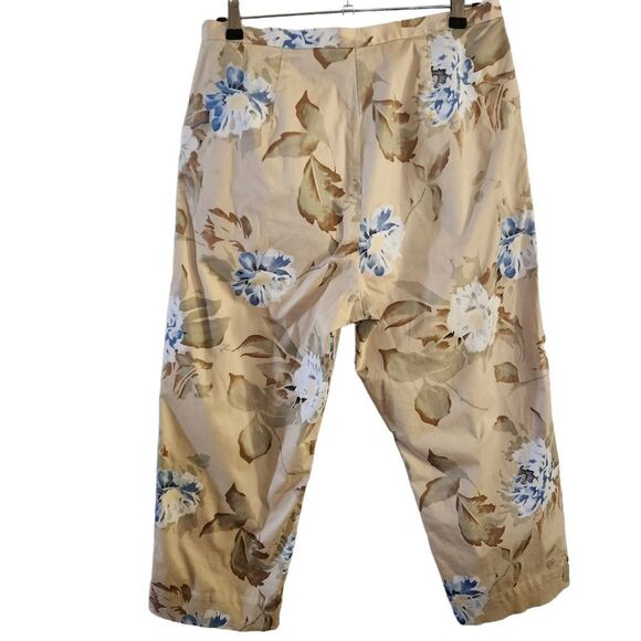Izod Stretch Womens Floral Tropical Cropped Pants Size 14/16 - Picture 2 of 7